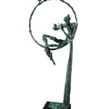 Figurative Metal sculpture titled 'Flute Player', 13x7x32 inches, by artist Rohan  Pawar on Brass