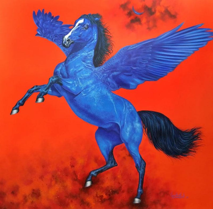 Flying Horse 2 Painting by Sanket Sawant | ArtZolo.com