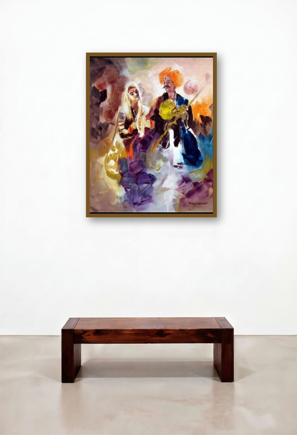 Folk Musicians by artist Kariyappa Hanchinamani displayed in a Art Deco Home Office