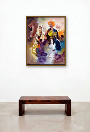 Folk Musicians by artist Kariyappa Hanchinamani displayed in a Art Deco Home Office