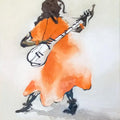 Figurative oil painting titled 'Folk Singer', 60x48 inches, by artist Tirthankar Biswas on Canvas