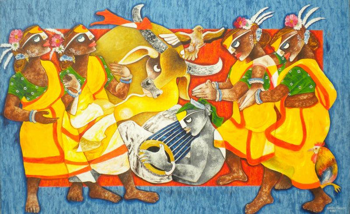 Folk Dance 12 Painting by Uttam Manna | ArtZolo.com