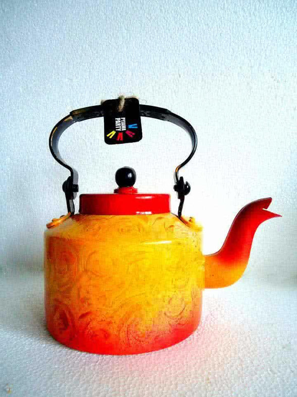Forest Fire Textured Tea Kettle Handicraft by Rithika Kumar | ArtZolo.com