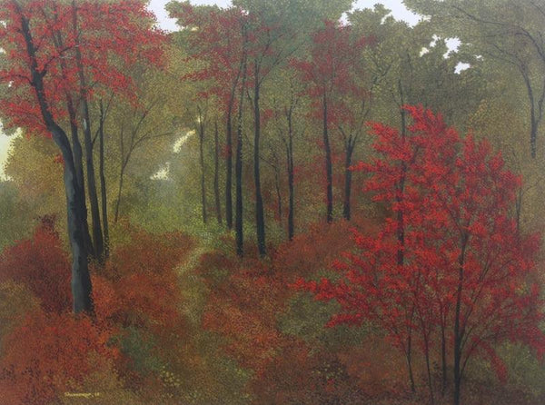 Forest Scape Painting by Shuvankar Maitra | ArtZolo.com