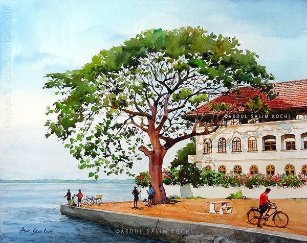 Fort Kochi Jankar Jetty Painting by Abdul Salim | ArtZolo.com