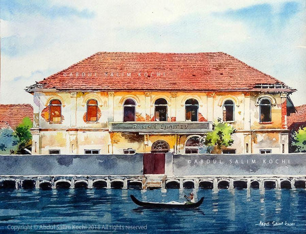 Fort Kochi Warehouse Painting by Abdul Salim | ArtZolo.com