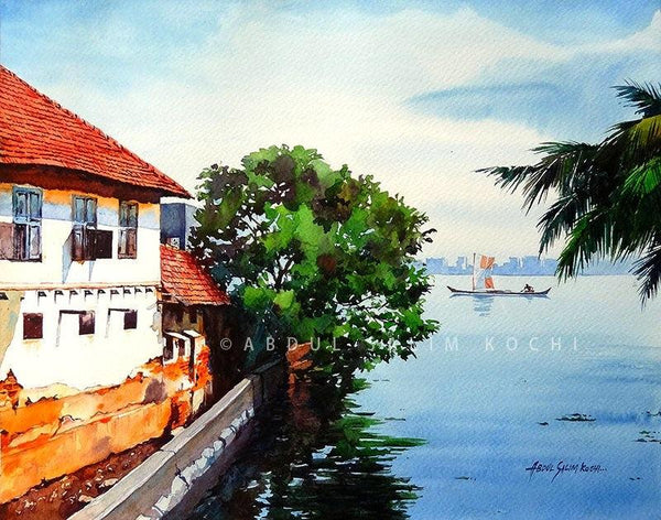 Fortkochi Canal Painting by Abdul Salim | ArtZolo.com