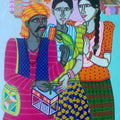 Figurative acrylic painting titled 'Fortune Teller 1', 36x30 inches, by artist Dhan Prasad on Canvas