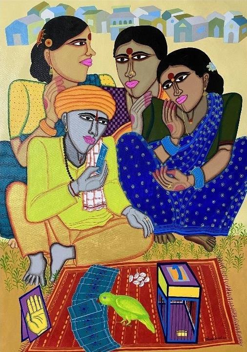 Fortune Teller 5 Painting by Dhan Prasad | ArtZolo.com