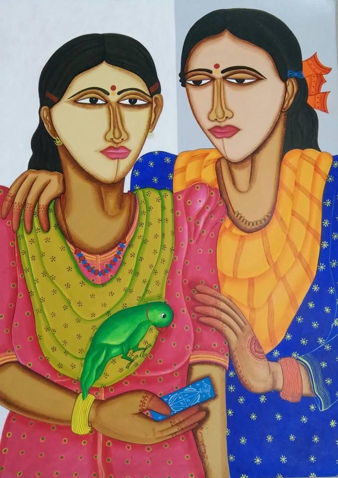 Fortune Teller Painting by Dhan Prasad | ArtZolo.com