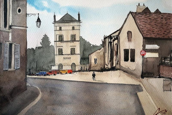 French Village Painting by Arunava Ray | ArtZolo.com