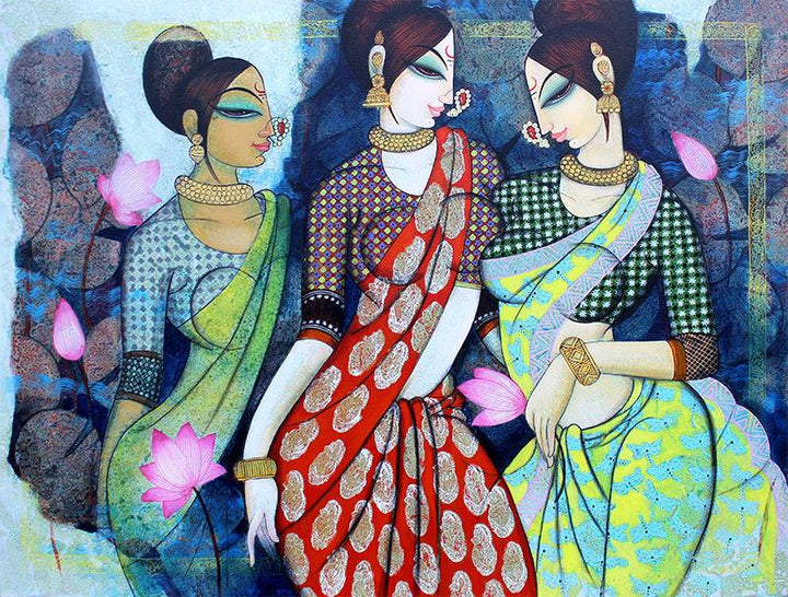 Friends 2 Painting by Varsha Kharatamal | ArtZolo.com