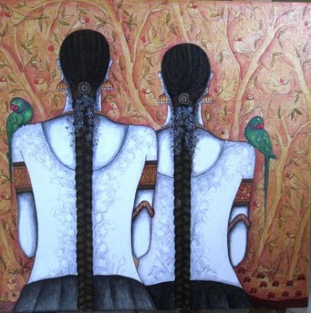 Friends Painting by Kappari Kishan | ArtZolo.com