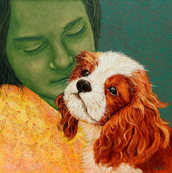 Furry Ball Of Love Painting by Deepali S | ArtZolo.com