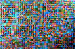 Abstract acrylic painting titled 'Fusion', 24x36 inches, by artist Samba Biswas on Canvas