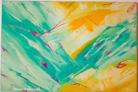 Fusion Glittering Sunrays On An Ocean B Painting by Bhawna Jotshi | ArtZolo.com