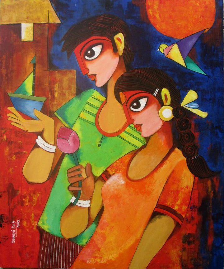 Gift Of Love Painting by Sharmi Dey | ArtZolo.com