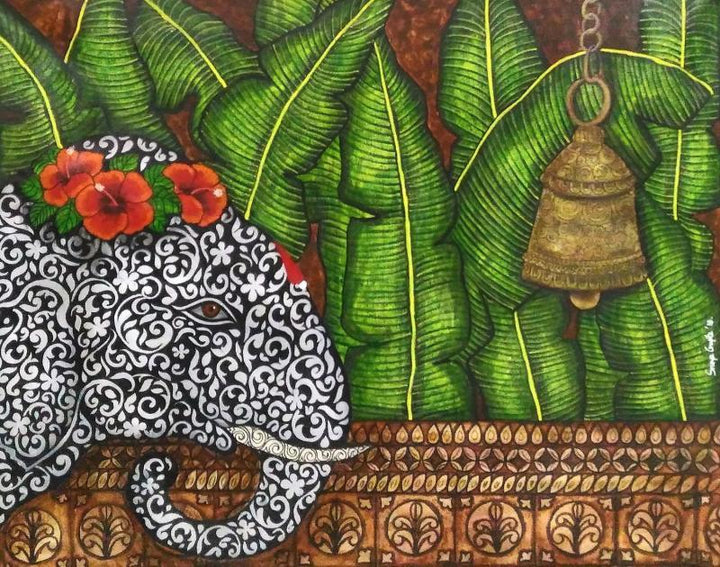 Gaja Vandana Painting by Sreya Gupta | ArtZolo.com