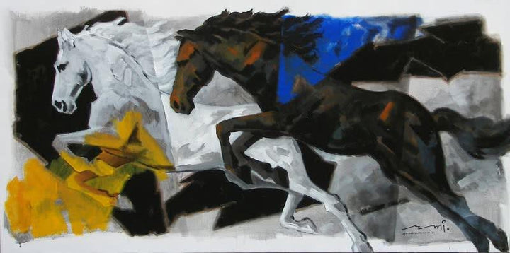Galloping Horse 3 Painting by Devidas Dharmadhikari | ArtZolo.com