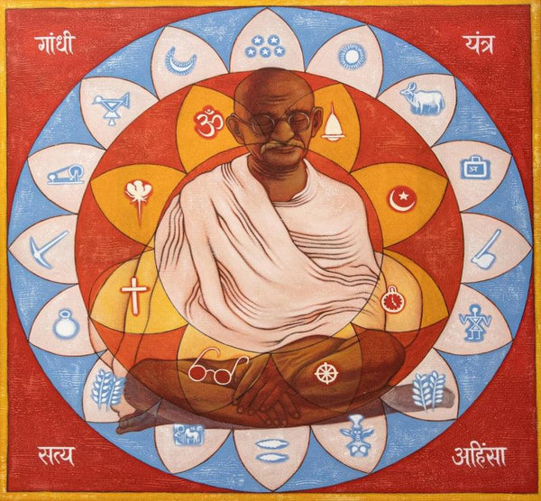 Gandhi Yantra Painting by Balaji Ubale | ArtZolo.com