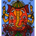 Religious reverse serigraph painting titled 'Ganesh 1', 48x40 inches, by artist Madhvi Parekh on Acrylic
