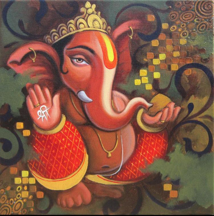 Ganesh 1 Painting by Baburao (Amit) Awate | ArtZolo.com