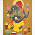 Religious serigraphs painting titled 'Ganesh 2', 40x30 inches, by artist Thota Vaikuntam on Paper