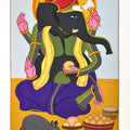 Religious serigraphs painting titled 'Ganesh 2', 40x30 inches, by artist Thota Vaikuntam on Paper