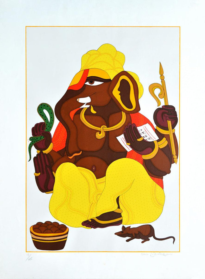 Ganesh Painting by Thota Vaikuntam | ArtZolo.com