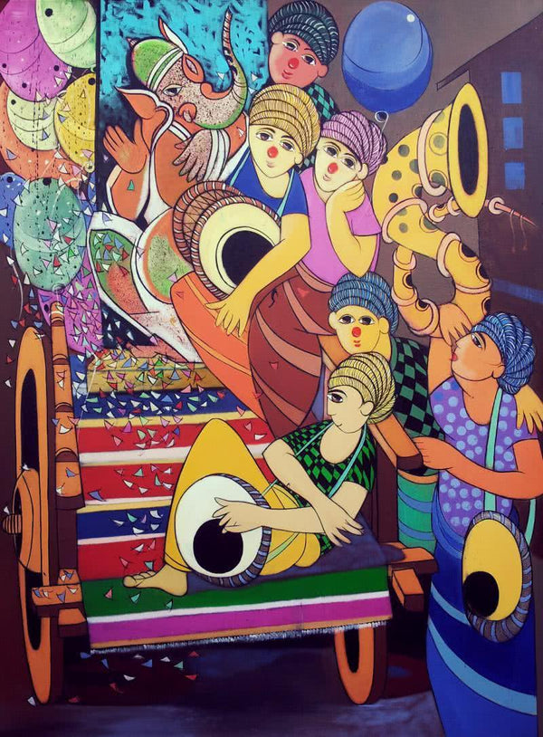 Ganesh Festival Painting by Dnyaneshwar Bembade | ArtZolo.com
