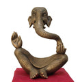 Religious sculpture titled 'Ganesha 1', 9x7x5 inches, by artist Bhagwan Rampure on Polystone, Marble