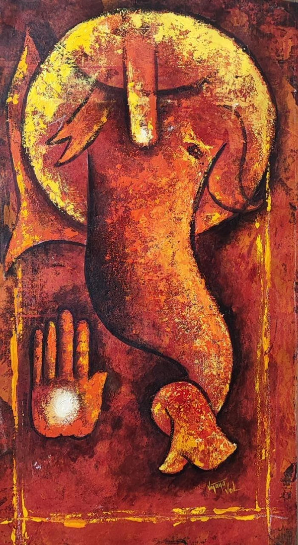 Ganesha 2 Painting by Vijaya Ved | ArtZolo.com