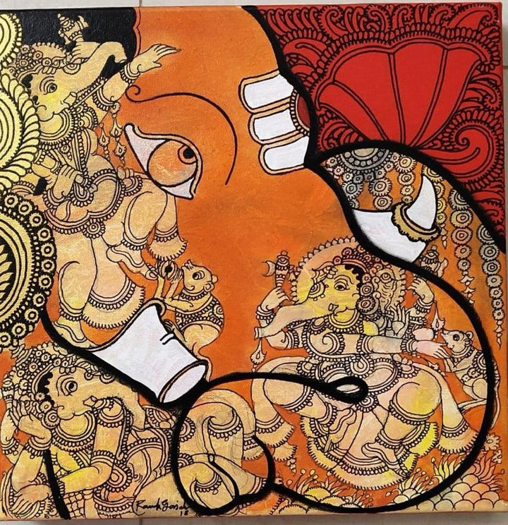 Ganesha 2 Painting by Ramesh Gorjala | ArtZolo.com