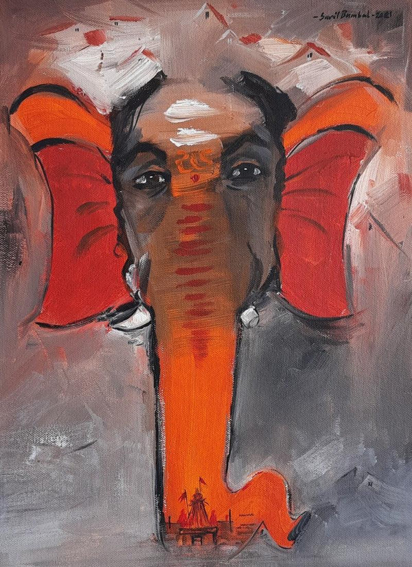 Ganesha 2 Painting by Sunil Bambal | ArtZolo.com