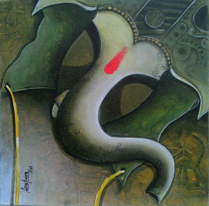 Ganesha 2 Painting by Anupam Pal | ArtZolo.com