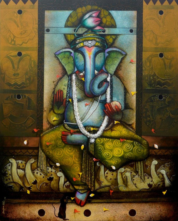 Ganesha 20 Painting by Anupam Pal | ArtZolo.com