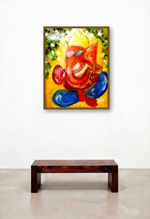 Ganesha (Delight) by artist Kiran Bableshwar displayed in a Transitional Reception Area