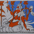 Religious mixed media painting titled 'Ganesha', 9x11 inches, by artist K G Subramanyan on Paper