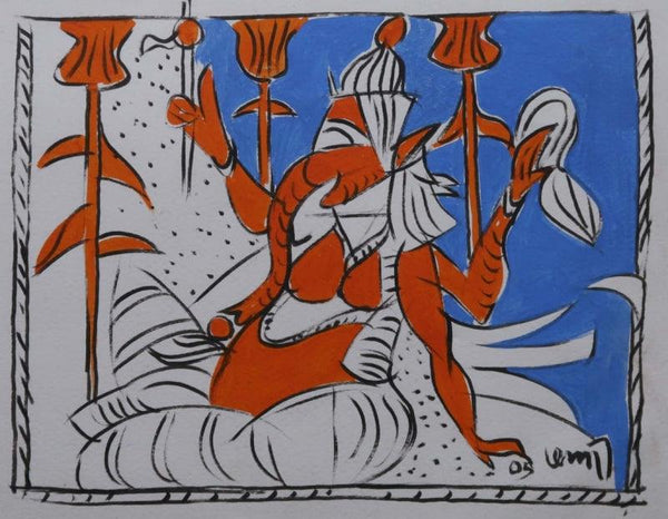 Ganesha Painting by K G Subramanyan | ArtZolo.com