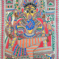 Religious madhubani traditional art titled 'Ganesha', 30x22 inches, by artist Mithilesh Jha on Paper