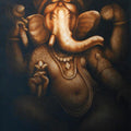 Religious watercolor painting titled 'Ganesha', 23x18 inches, by artist Sudipta Karmakar on Paper