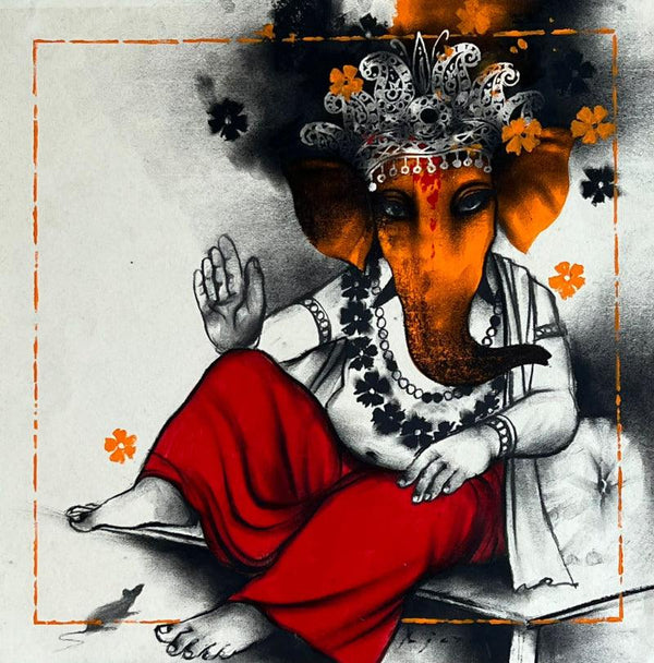 Ganesha Painting by Ajay De | ArtZolo.com