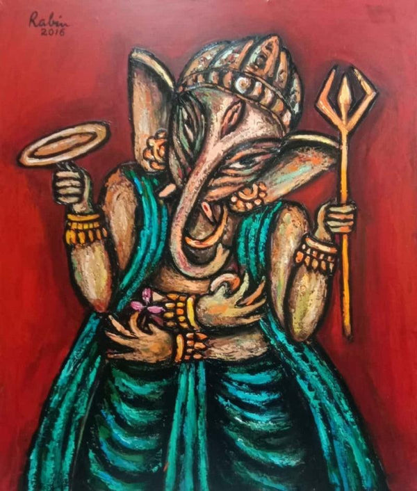 Ganesha Painting by Rabin Mondal | ArtZolo.com