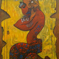 Religious acrylic painting titled 'Ganesha', 48x36 inches, by artist Ramesh Gujar on Canvas