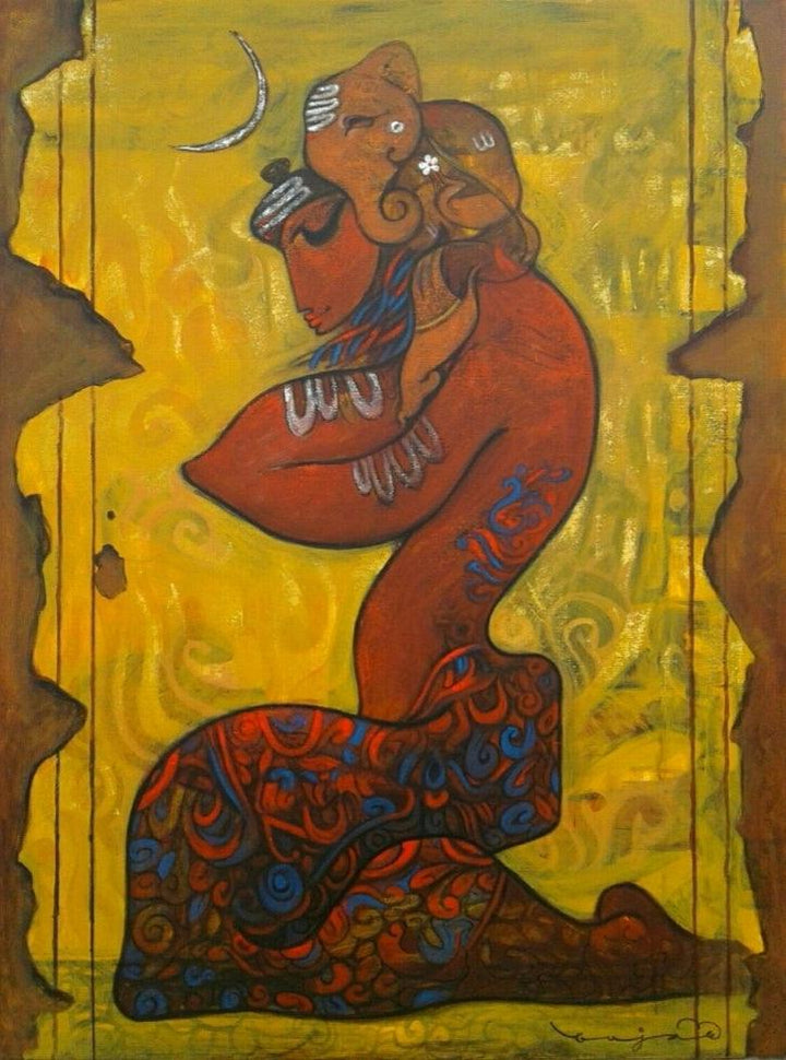 Ganesha Painting by Ramesh Gujar | ArtZolo.com