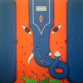 Religious acrylic painting titled 'Ganesha', 60x60 inches, by artist Nitin Ghangrekar on Canvas