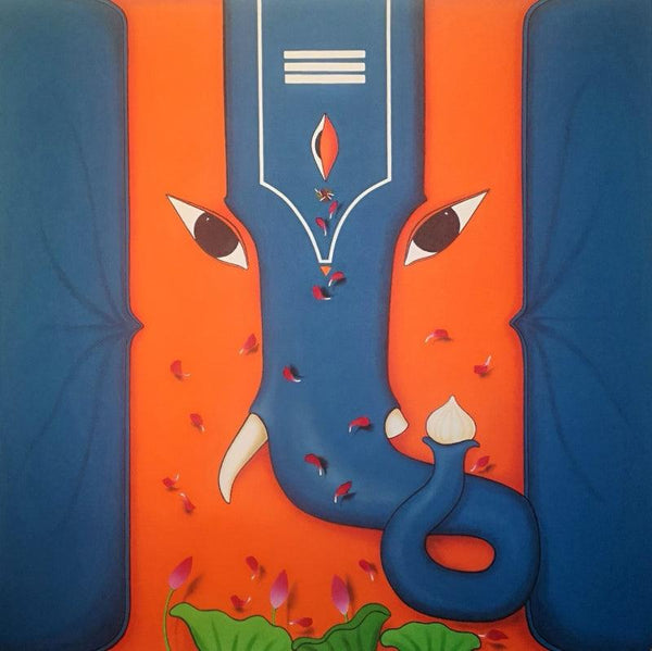 Ganesha Painting by Nitin Ghangrekar | ArtZolo.com
