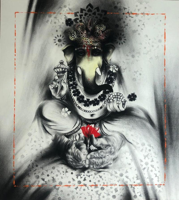 Ganesha Painting by Ajay De | ArtZolo.com