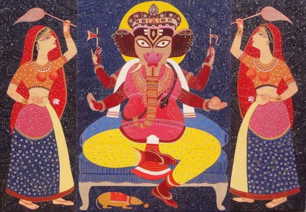 Ganesha Painting by Bhaskar Lahiri | ArtZolo.com