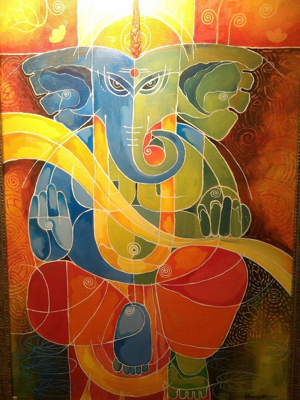 Ganesha I Painting by Pradip Goswami | ArtZolo.com